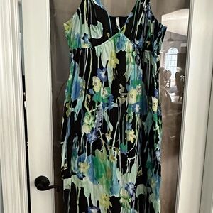 Old Navy Black and Blue Floral Maxi Dress